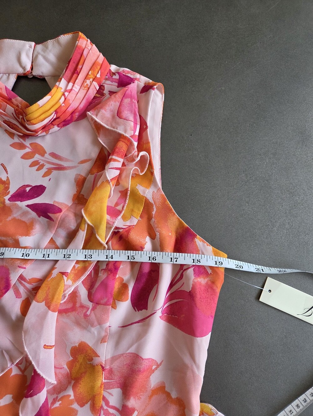 Eliza J Sleeveless Floral Ruffle Chiffon Maxi Dress Size 14 NWT $198 Romantic - Picture 8 of 9